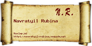 Navratyil Rubina névjegykártya